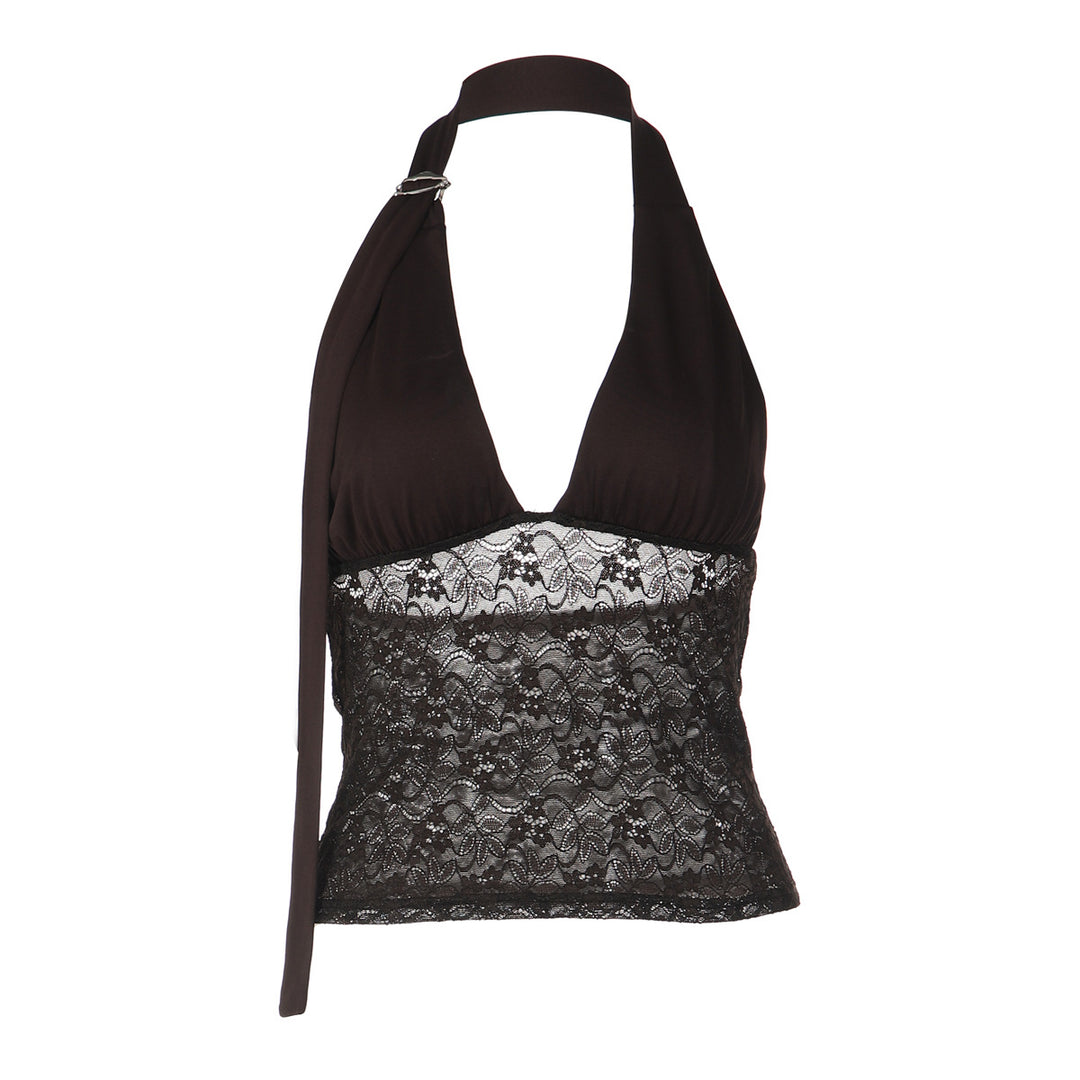Damen Halterneck-Spitzenoberteil Echo Archiv