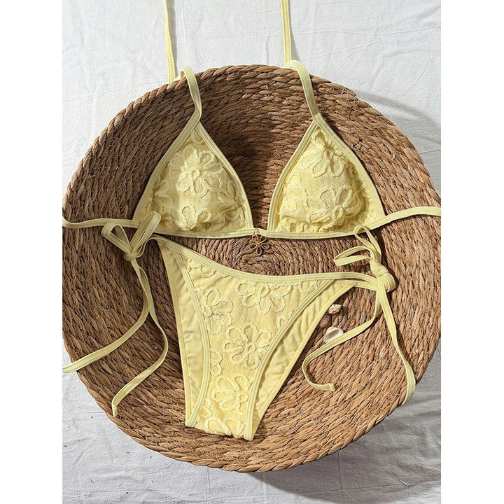 Damen Zweiteiliges Bikini-Set mit floralen Stickereien Echo Archiv