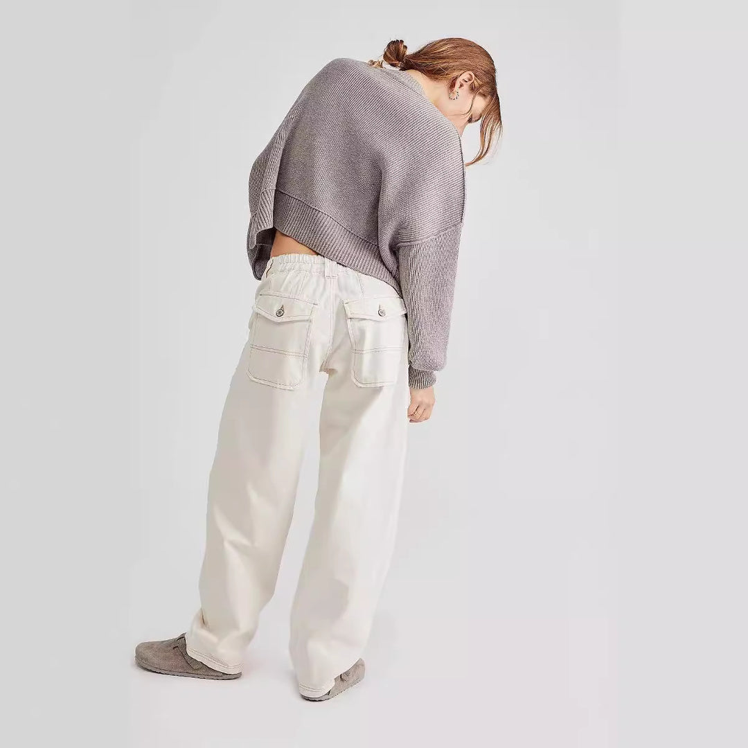 Damen nan weite High-Waist Baggy-Jeans mit tiefem Schritt, Five-Pocket Design und extra-langen Beinen Echo Archiv