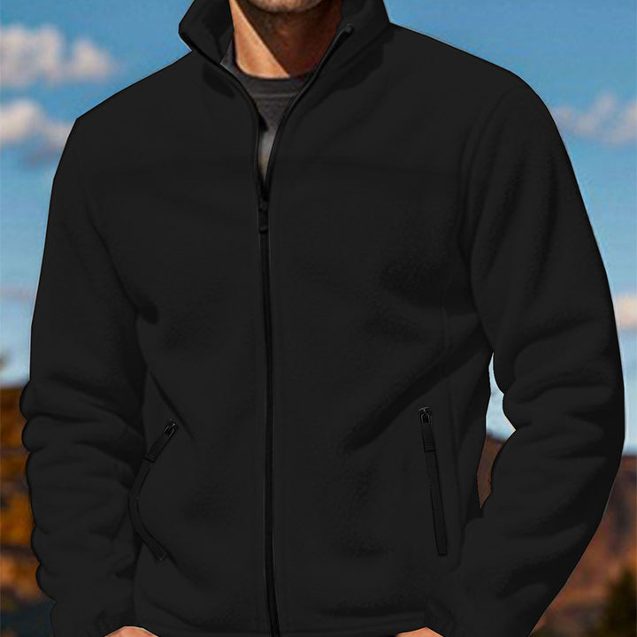 Herren Fleecejacke mit hochschließendem Kragen und Reißverschlusstaschen Echoarchiv