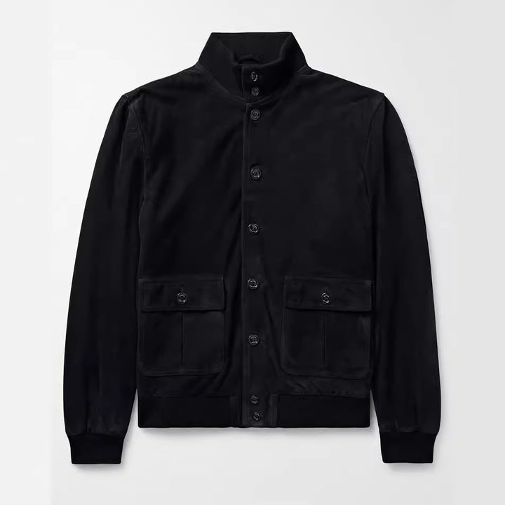 Herren modische Wildlederjacke mit strukturiertem Design Echoarchiv