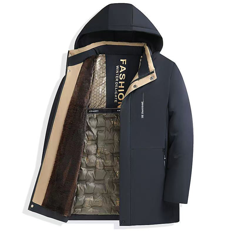 Herren Warm gefütterte Steppjacke mit Kapuze Echo Archiv