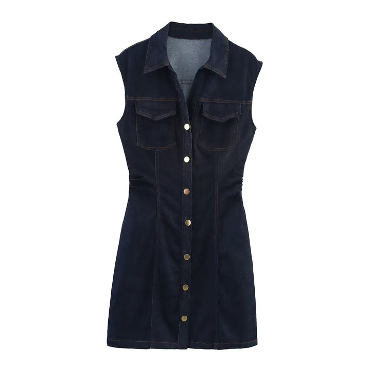Damen Jeanskleid mit tailliertem Schnitt und praktischen Taschen Echo Archiv