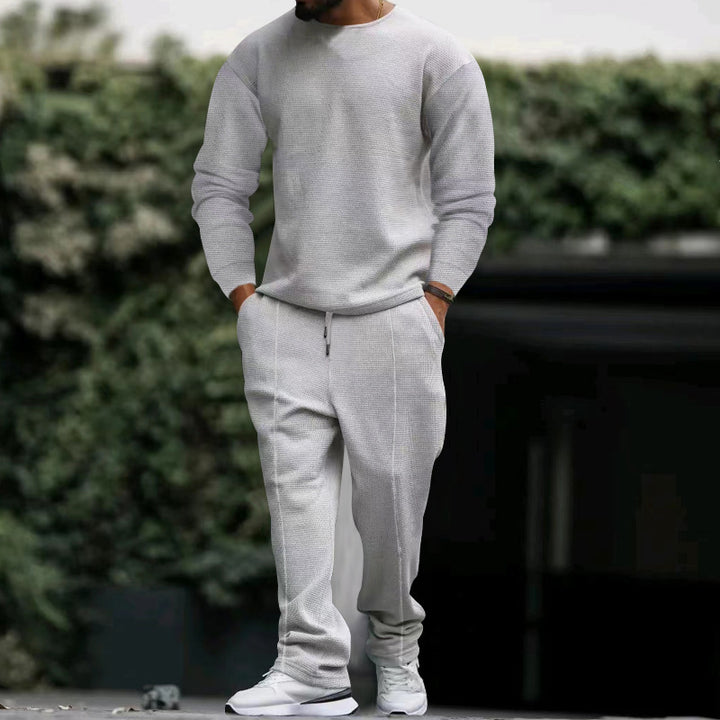 Herren stylisches Sweat-Set mit strukturierter Oberfläche und elastischem Bund Echoarchiv