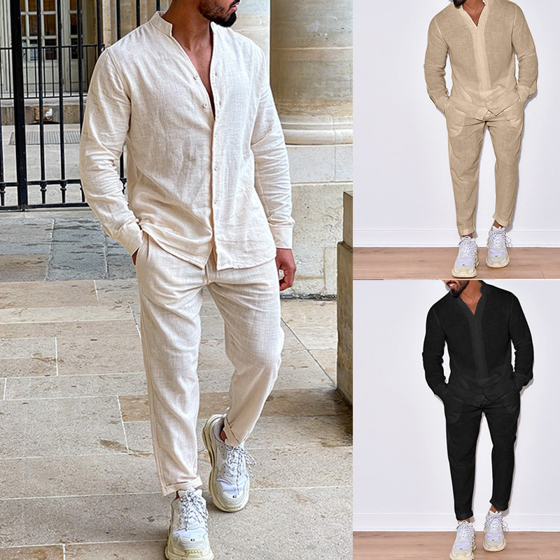 Herren Leinenanzug mit Echoarchivrnem Schnitt und lässigem Look Echoarchiv
