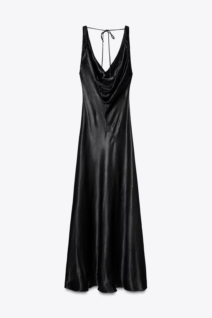 Lange Drapierte Kleid mit Eingebautem Bh – Valéora