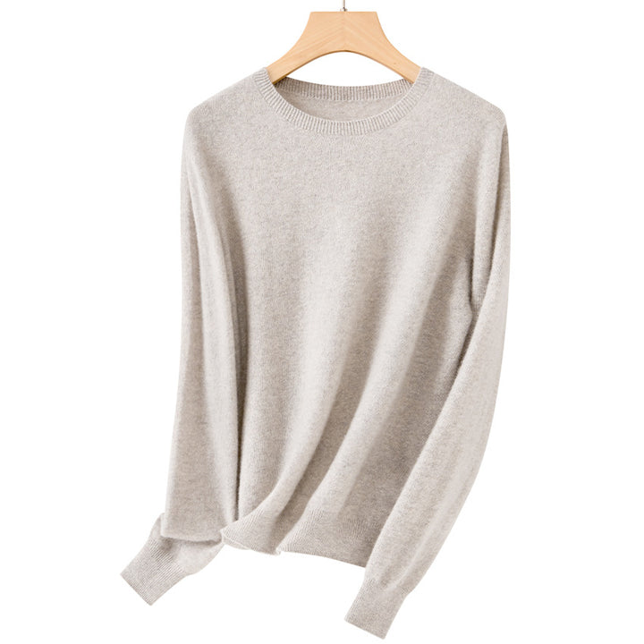 Damen Feiner Rundhals-Feinstrickpullover mit leichter Oversize-Passform Echoarchiv