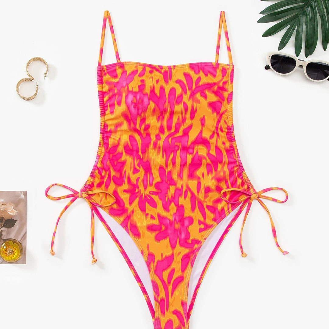 Damen Schwimmanzug mit kreativem floralen Muster und verstellbaren Trägern Echo Archiv