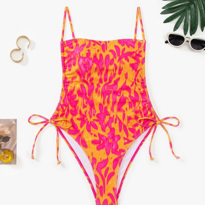 Damen Schwimmanzug mit kreativem floralen Muster und verstellbaren Trägern Echo Archiv