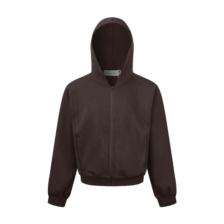 Unisex Kapuzen-Sweatjacke mit durchgehendem Reißverschluss und geripptem Bund Echoarchiv