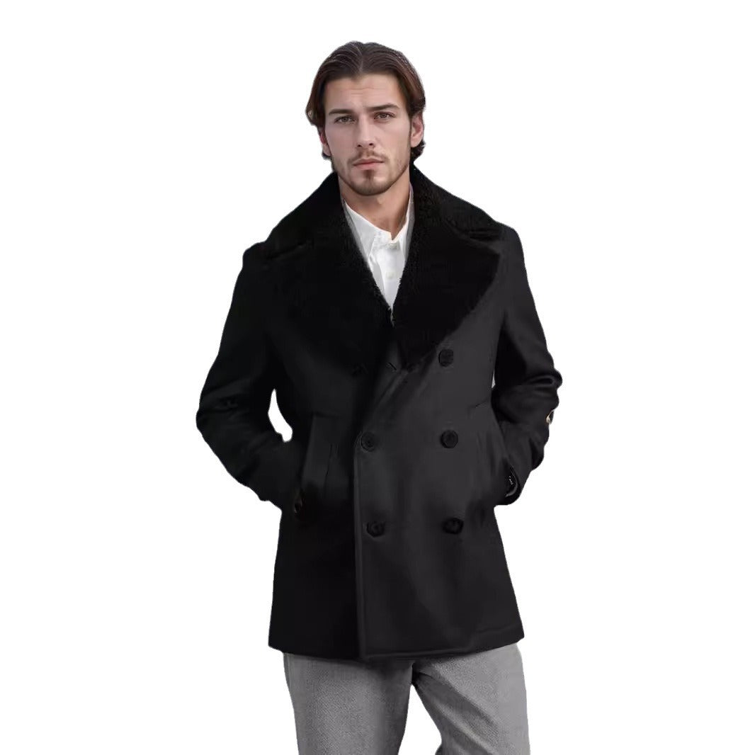 Herren eleganter Dufflecoat mit weichem Kragen Echoarchiv