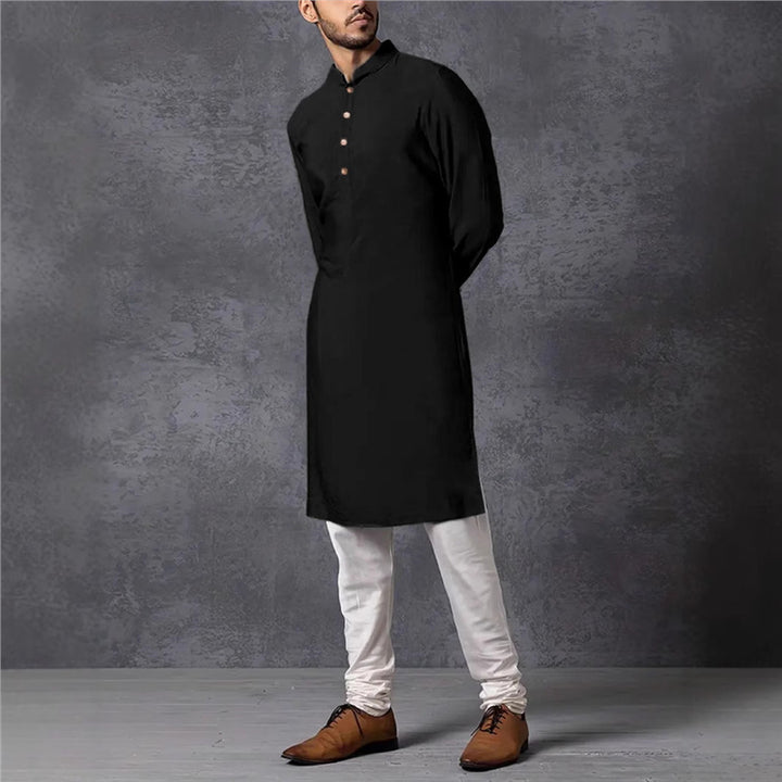 Herren elegantes und modisches Kurta mit hochgeschlossenem Kragen und Knopfdetails Echoarchiv