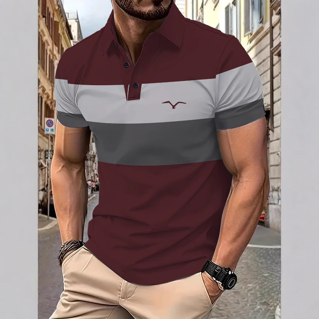 Herren Kurzarm Poloshirt mit markantem Farbdesign Echoarchiv
