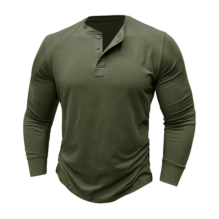 Herren Langarm-Henley-Shirt mit moderner Knopfleiste und zeitgemäßem Schnitt Echoarchiv