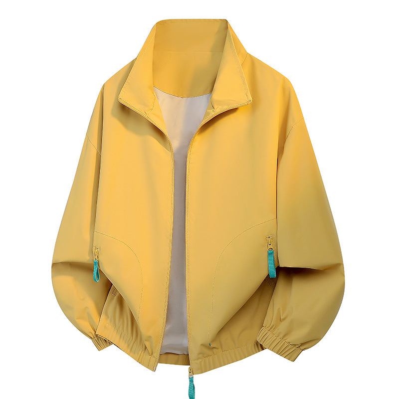 Herren Urban Zip Blouson mit Stehkragen, kontrastierenden Reißverschlusszugin, und elastischem Saum – Taviero