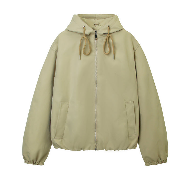 Damen Kapuzen-Bomberjacke mit gerafftem Saum und Eingrifftaschen Echoarchiv