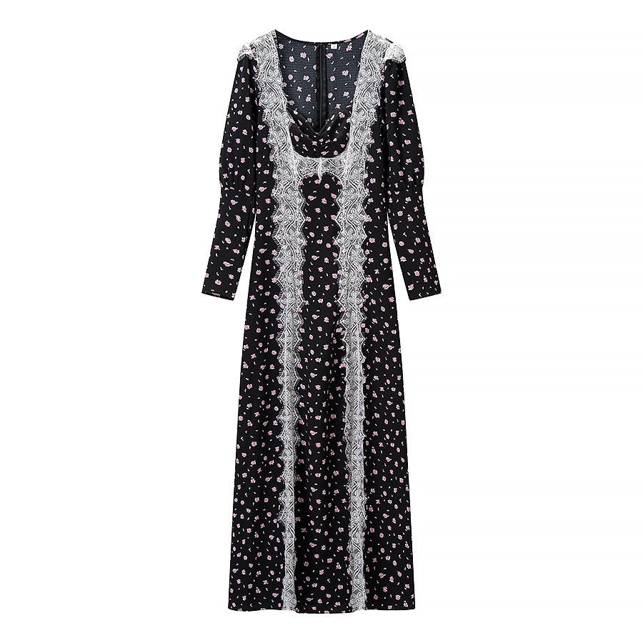 Damen Maxikleid mit elegantem Schnitt und floralem Spitzenbesatz Echo Archiv