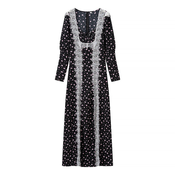 Damen Maxikleid mit elegantem Schnitt und floralem Spitzenbesatz Echo Archiv