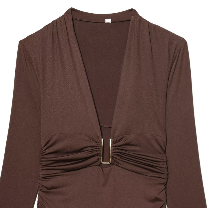 Damen Body mit elegantem V-Ausschnitt und dezenter Raffungsdetail Echo Archiv