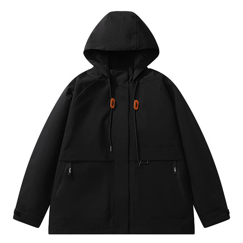 Herren Minimalistische Funktions-Kapuzenjacke mit verdeckten Reißverschlusstaschen & Kordelzug Echo Archiv