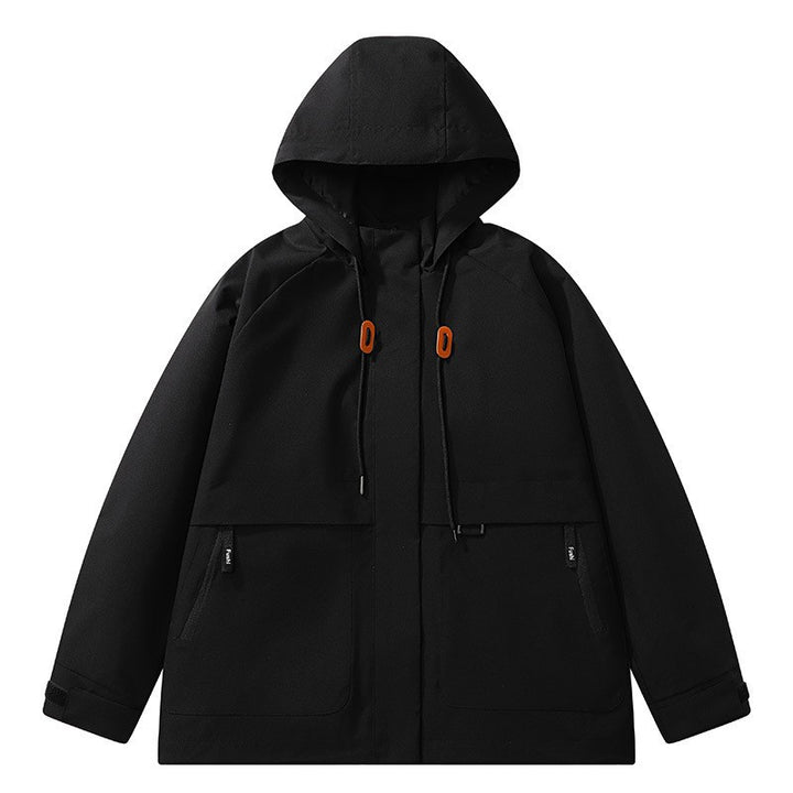 Herren Minimalistische Funktions-Kapuzenjacke mit verdeckten Reißverschlusstaschen & Kordelzug Echo Archiv