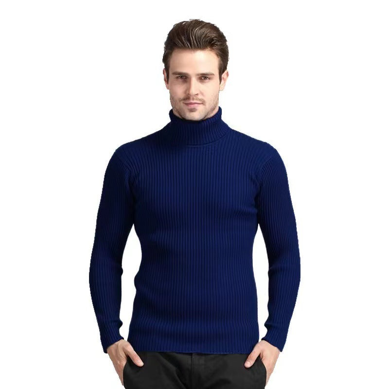 Herren nan Rippstrick Rollkragenpullover figurnaher elastischer Feinstrick Echo Archiv