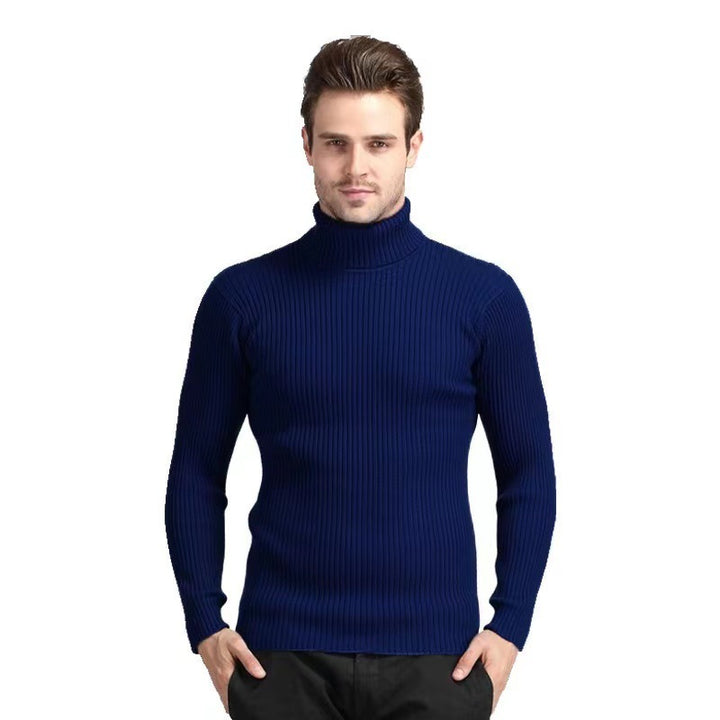 Herren nan Rippstrick Rollkragenpullover figurnaher elastischer Feinstrick Echo Archiv