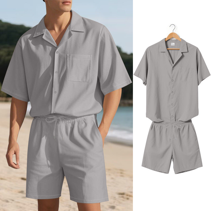 Herren modisches Sommer Set aus komfortablem Kurzarmhemd und Shorts Echoarchiv