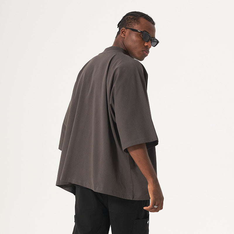 Unisex Oversize Boxy T‑Shirt aus schwerer Baumwolle mit weitem Schnitt und verlängerten Ärmeln Echo Archiv