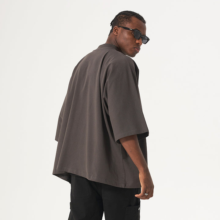 Unisex Oversize Boxy T‑Shirt aus schwerer Baumwolle mit weitem Schnitt und verlängerten Ärmeln Echo Archiv