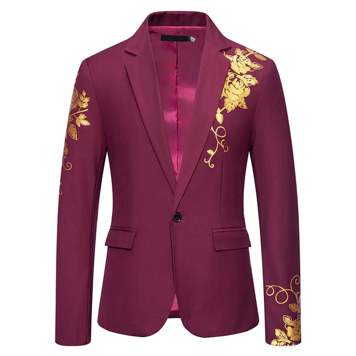 Herren nan eleganter taillierter Smoking-Blazer mit floraler Verzierung Echo Archiv