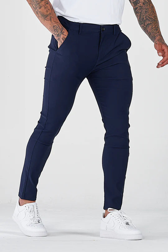 Herren eng anliegende Chinohose mit elastischem Bund und stylishem Design Echoarchiv