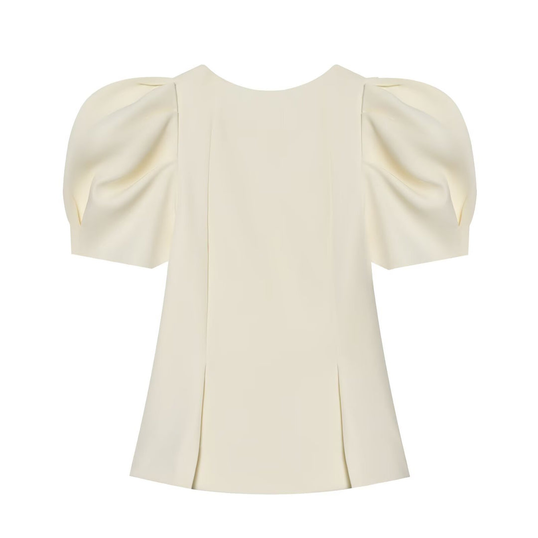Damen Elegante A-Linien-Bluse mit formgebenden Teilungsnähten und Puffärmeln Echo Archiv