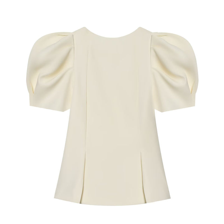 Damen Elegante A-Linien-Bluse mit formgebenden Teilungsnähten und Puffärmeln Echo Archiv