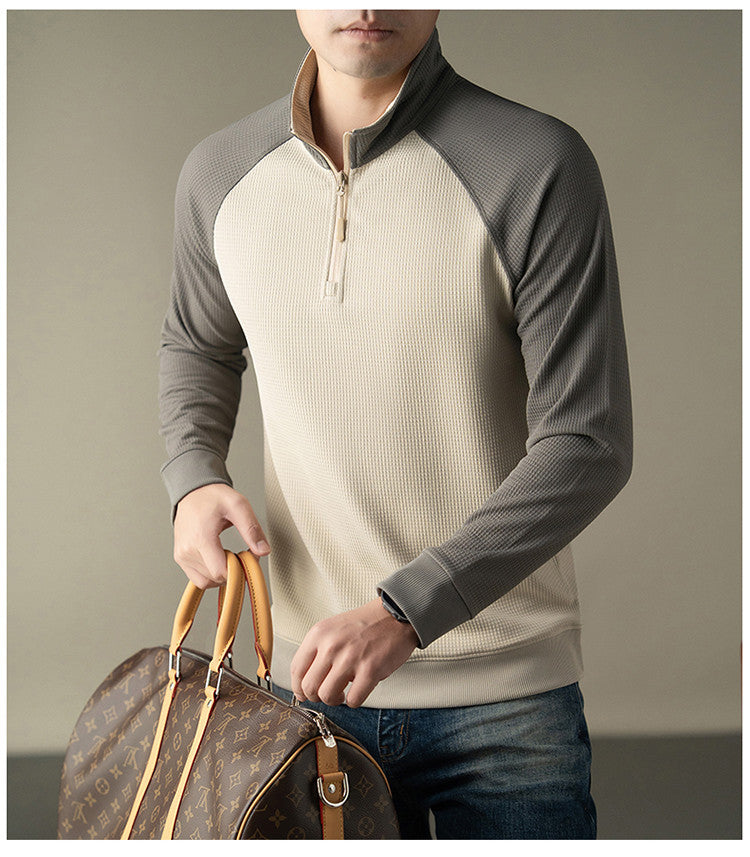 Herren funktionales Langarmshirt mit hohem Kragen und innovativer Reißverschlussöffnung Echoarchiv