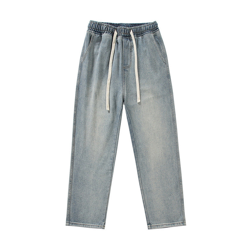 Herren Relaxed-Fit Denim-Jogginghose mit elastischem Tunnelzugbund und geradem Bein Echo Archiv