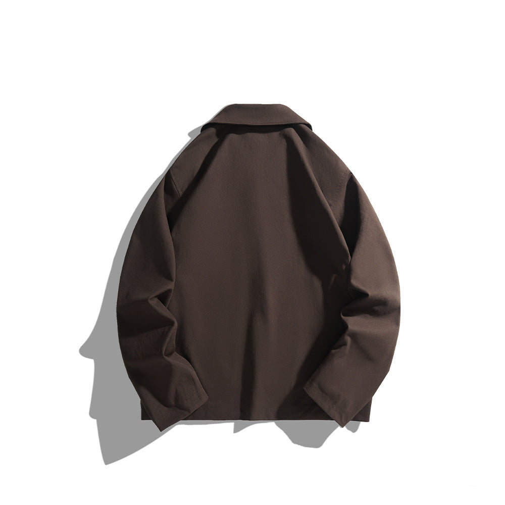 Herren leichte Freizeitjacke mit Hemdkragen, Druckknopfleiste und verdeckten Nahttaschen Echoarchiv