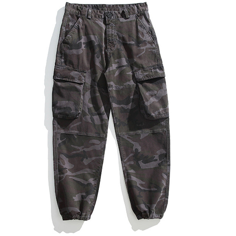 Herren Taktische Cargo-Joggerhose mit elastischem Knöchelabschluss, Mehrfachklapptaschen und Tarnmuster Echo Archiv