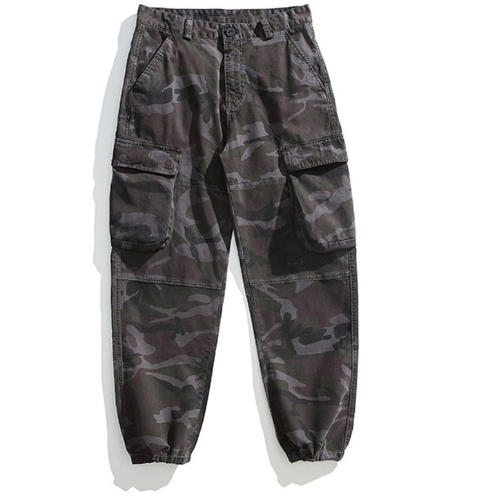 Herren Taktische Cargo-Joggerhose mit elastischem Knöchelabschluss, Mehrfachklapptaschen und Tarnmuster Echo Archiv
