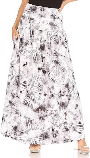 Damen Maxi-Rock mit elastischem Bund und Taschen – Valéora