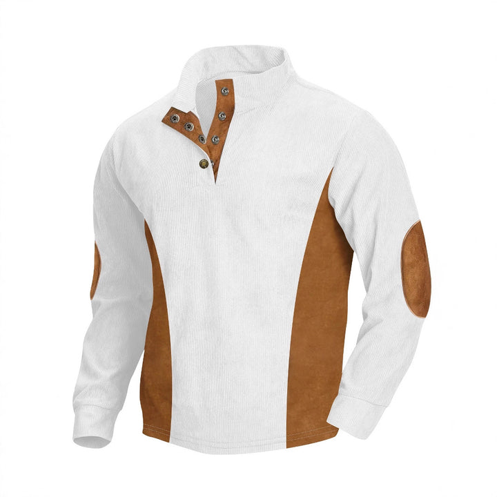 Herren stylisches Langarm-Shirt mit modernes Ripp-Design und eleganten Knopfdetails Echoarchiv