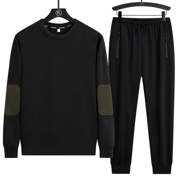 Herren Sportives Lounge-Set aus Funktionsfleece mit Ellenbogenpatches & Reißverschlusstaschen Echoarchiv