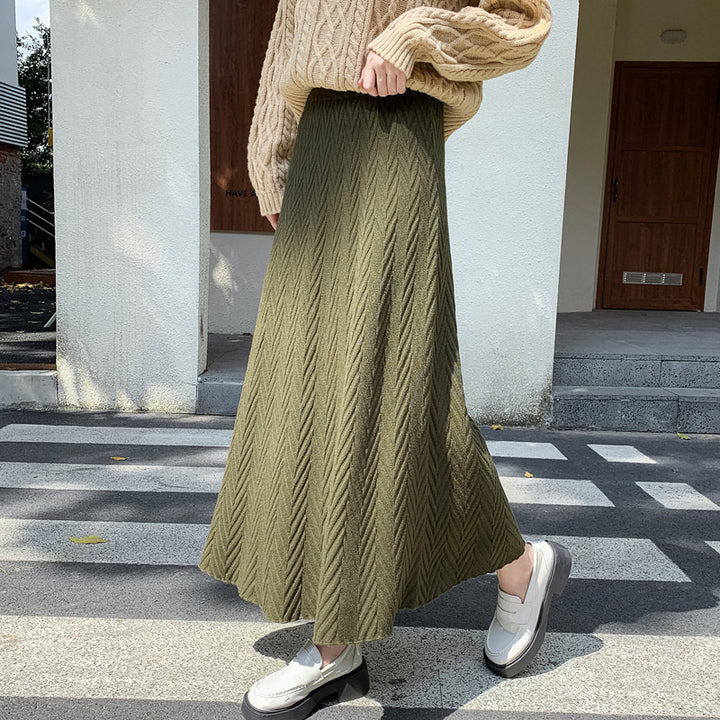 Damen Eleganter Strickrock mit strukturiertem Zopfmuster Echo Archiv
