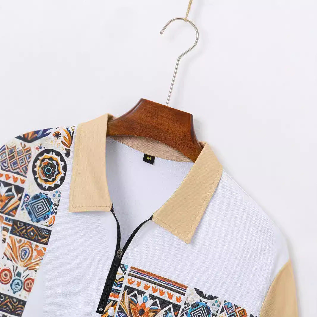 Herren modisches Freizeit-Outfit mit auffälligem Druck und atmungsaktiven Materialien Echoarchiv