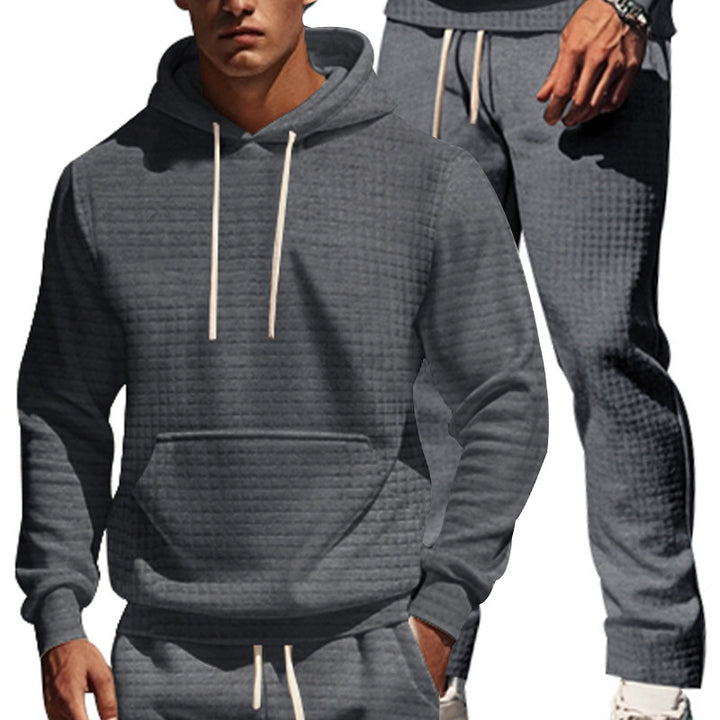 Herren lässiger Kapuzenpullover mit strukturiertem Design und praktischen Taschen Echoarchiv