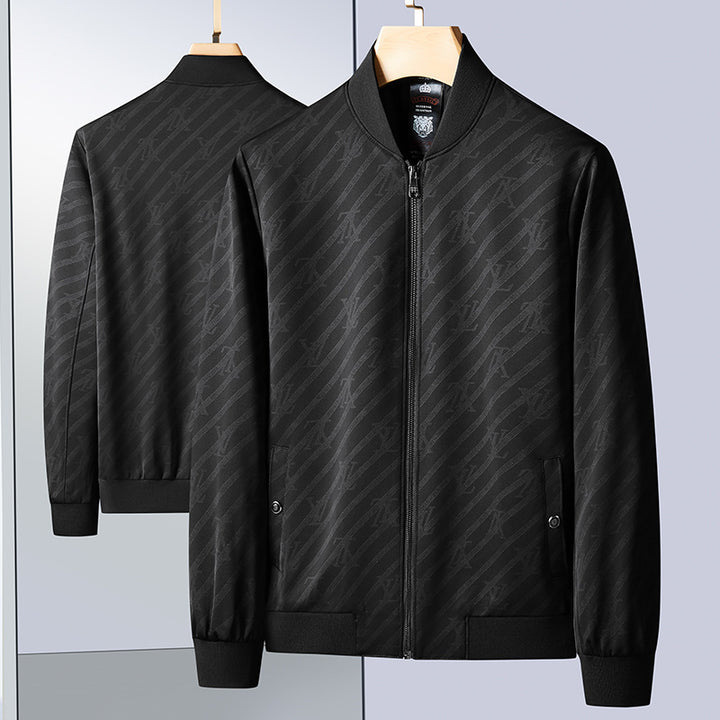 Herren Leichte Bomberjacke im Jacquard‑Monogramm mit Reißverschluss und Rippbündchen Echo Archiv