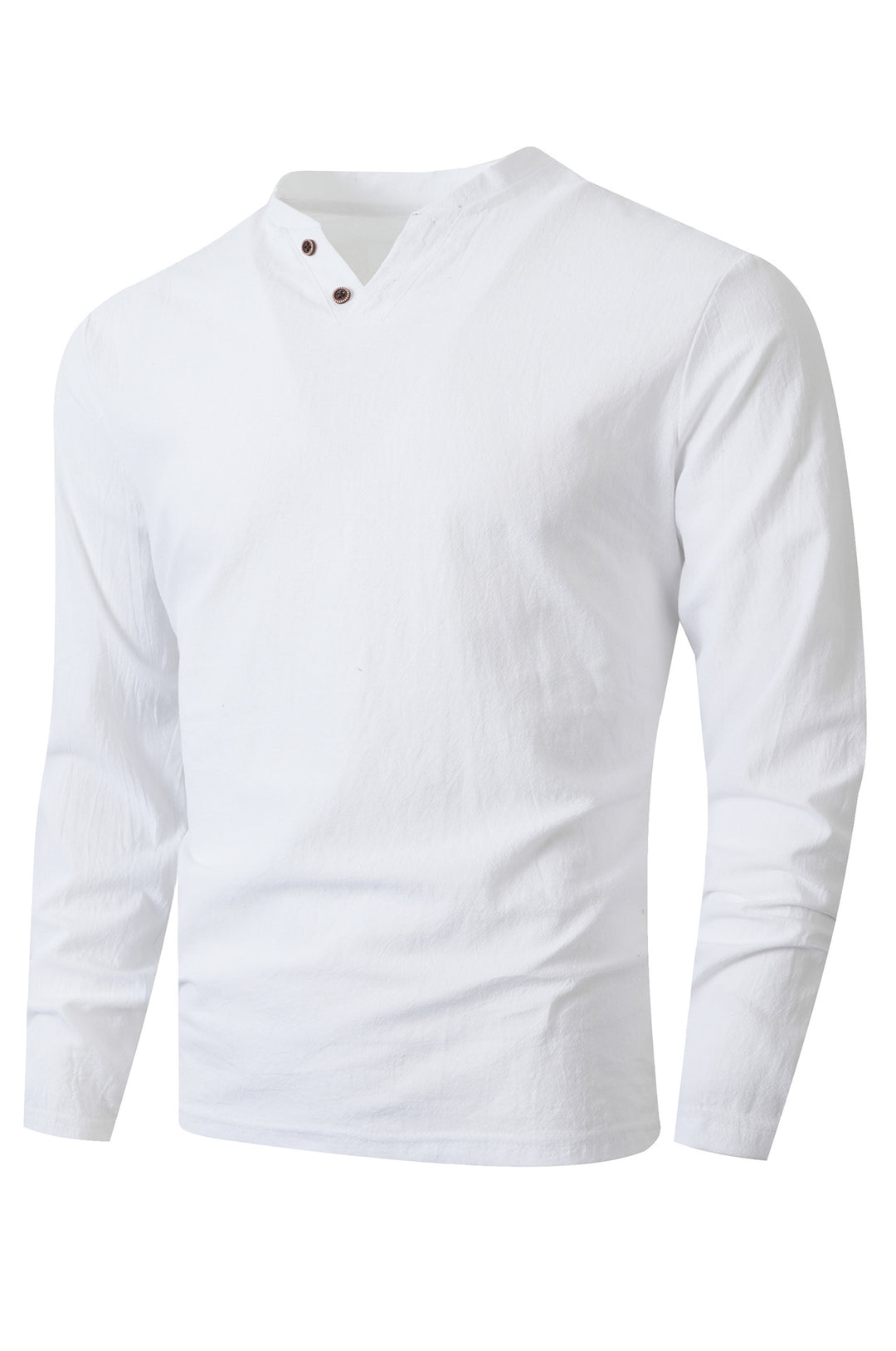 Herren Langarmshirt mit modernem Stehkragen und Knopfdetails Echoarchiv