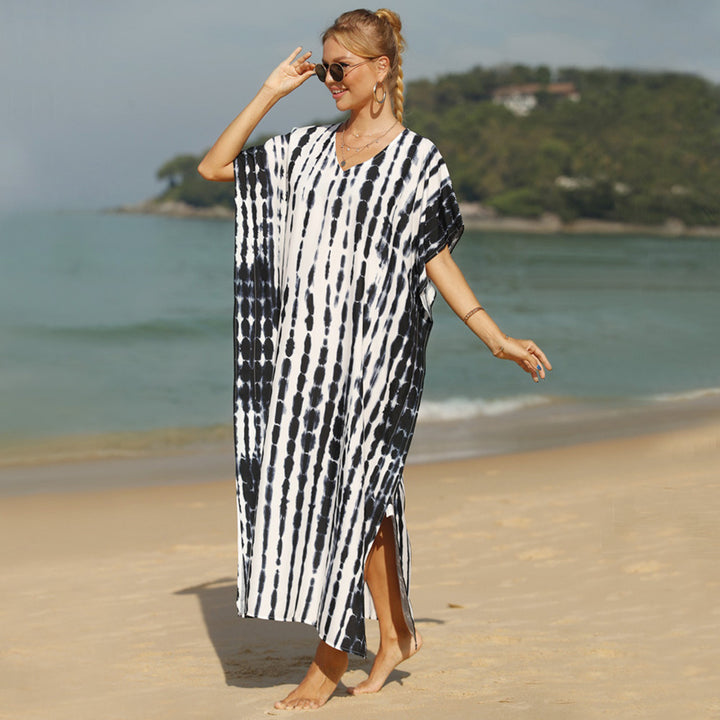 Damen luftiger Strandkaftan mit asymmetrischem Schnitt Echo Archiv