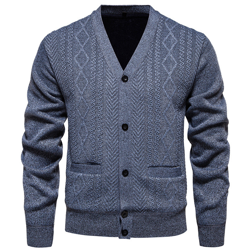 Herren modische Strickjacke mit strukturiertem Muster Echoarchiv