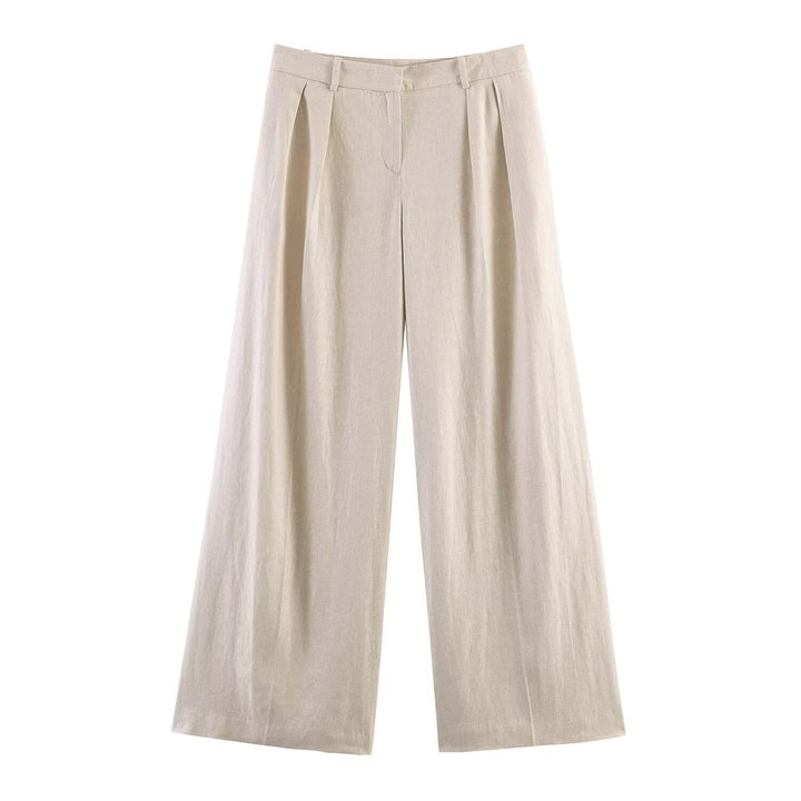 Damen weite Leinenhose mit eleganter Faltenlegung Echo Archiv